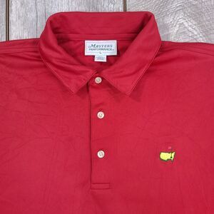 Masters Mens Augusta PGA Polo Shirt Size Large Red Performance Solid Golf Top